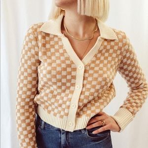 Emory Park checkerboard cardigan